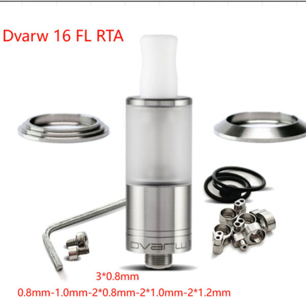 YFTK Dvarw 16 FL RTA Rebuildable Tank SS316 2.0ml 16mm Diameter with Full Airflow Inserts Set Single Coil Vape Atomizers - Image 2