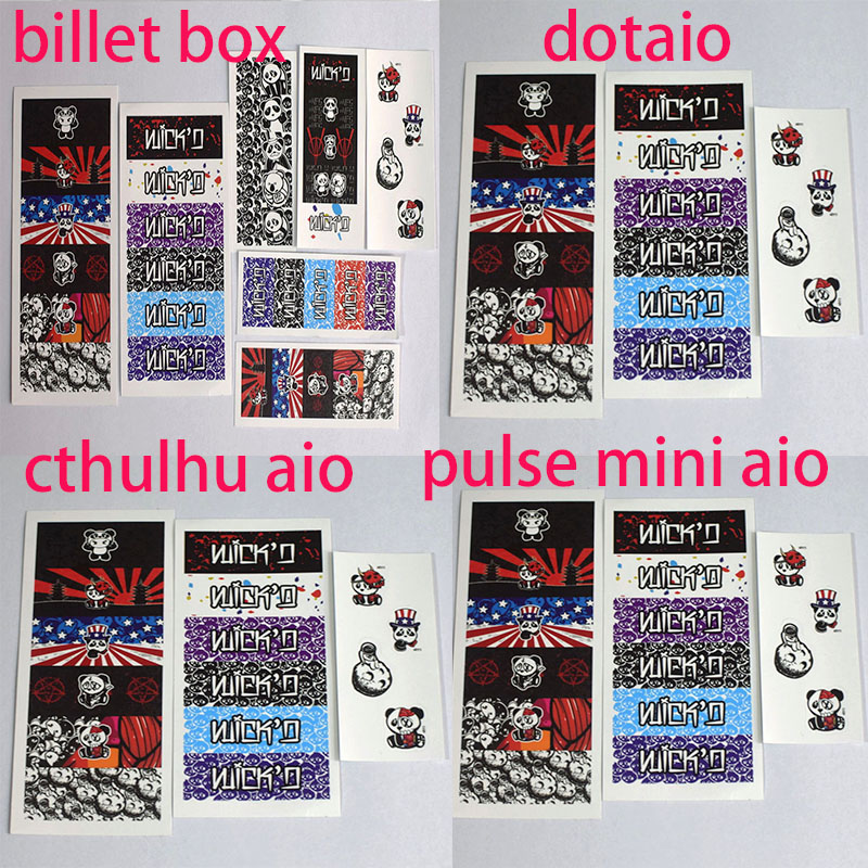 Vafflee Wick'D and mission stickers pack for pulse aio mini Billet Box cthulthu dotaio aio