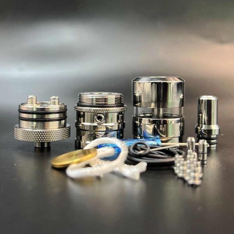 Vafflee Style Ti Titanium Flash E-vapor V4.5S+ RTA Rebuildable Atomizer Ti Material 23mm 4.5ml Dual Post Design E-Cigarette Vaper Vape Pen - Image 8