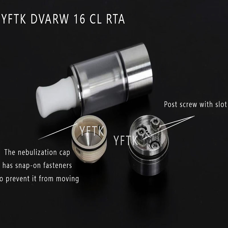 YFTK Dvarw 16 CL RTA 316tss air pins tank atomizer vafflee vape - Image 4