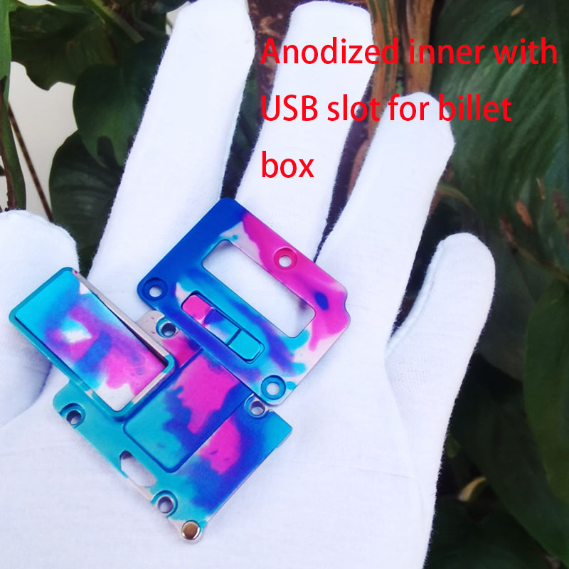 MK MODS anodized inner with USB slot for billet box mod