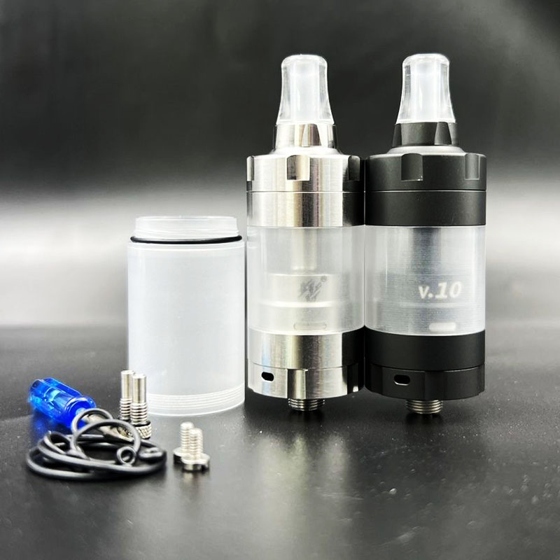 Vafflee BY-Ka V10 by ka 10 MTL RTA Atomizer 5ml 22mm 316ss Top Fill Single Coil Rebuildable Vape Tank With 1.2mm 1.4mm 1.7mm AFC Pins