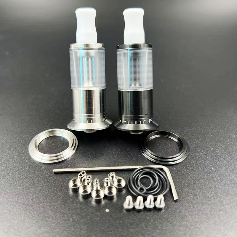 Vafflee Dvarw 16 FL RTA Rebuildable Tank SS316 2.0ml 16mm Diameter with Full Airflow Inserts Set Single Coil Vape Atomizers