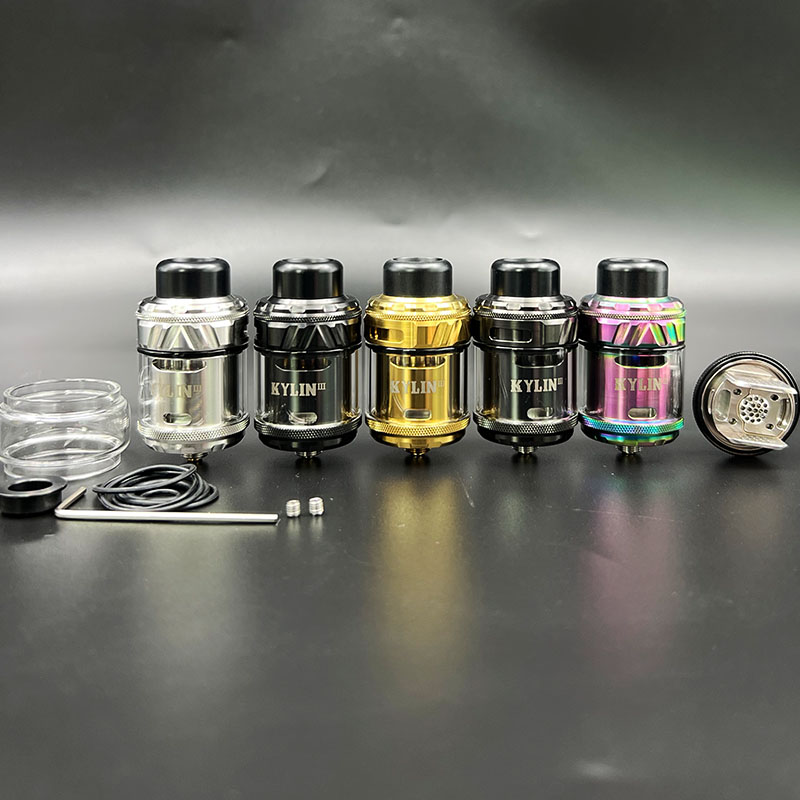 Vafflee Kylin V3 RTA Atomizer 6ml 25mm Single/Dual Coil Creative Honeycomb Airflow Rebuildable Tank Vape E-Cigarette