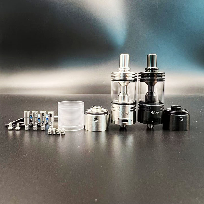 Vafflee Baya RTA Atomizer 316ss 22mm 4.2ml Single Coil Rebuildable Tank With 1.0/1.5/2.0/2.5mm AFC Pins Аnd Side Air Kit