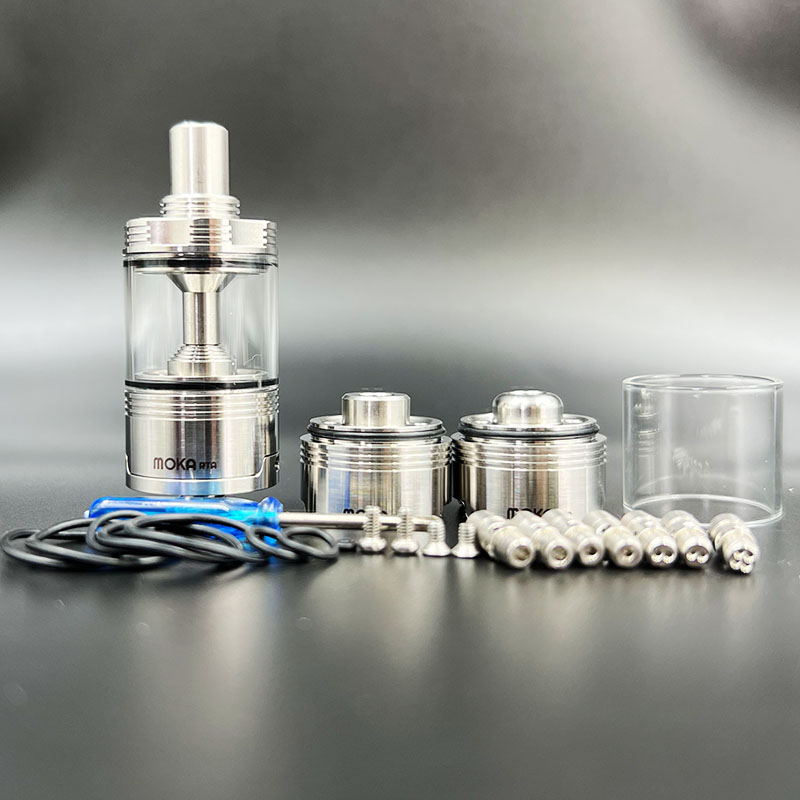 Vafflee Vape Pen MOKA RTA Rebuildable Tank By Ennequadro Mods 22mm 4.5m 3 Chambers Interchangeable 8 Airpins for The Max Customization