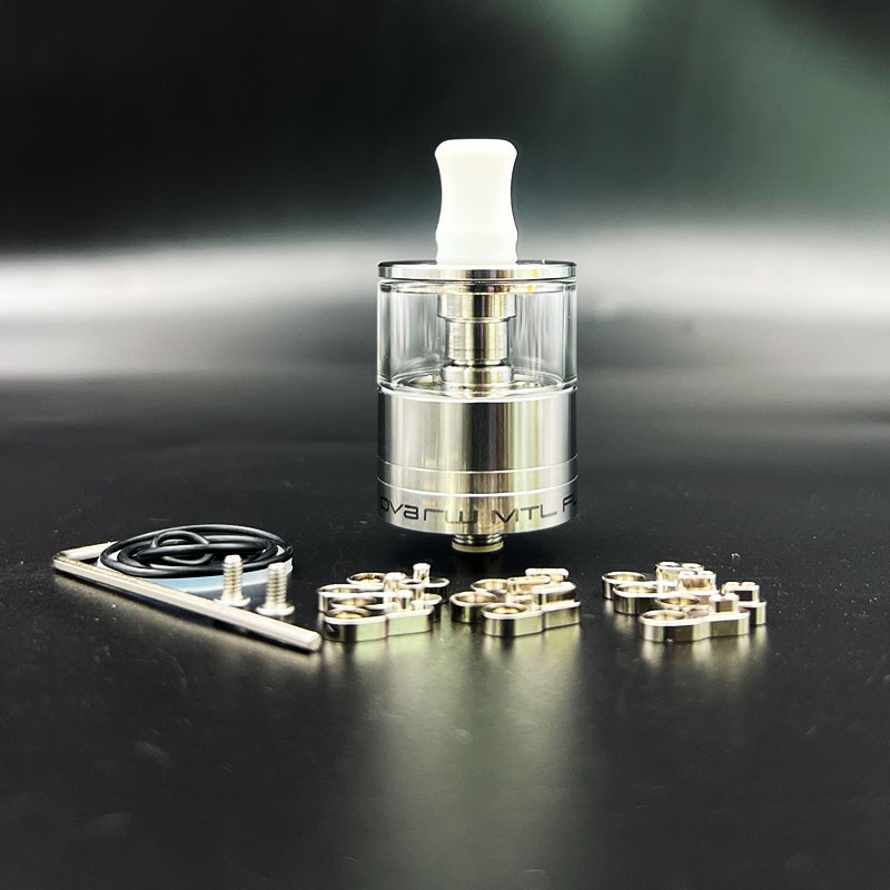 Vafflee Dvarw MTL FL RTA 24mm mtl vape Single Coil Rebuildable Tank Vape rta Atomizer tank 3.5ml / 6.0ml 24mm 316ss glass Atomizer - Image 8