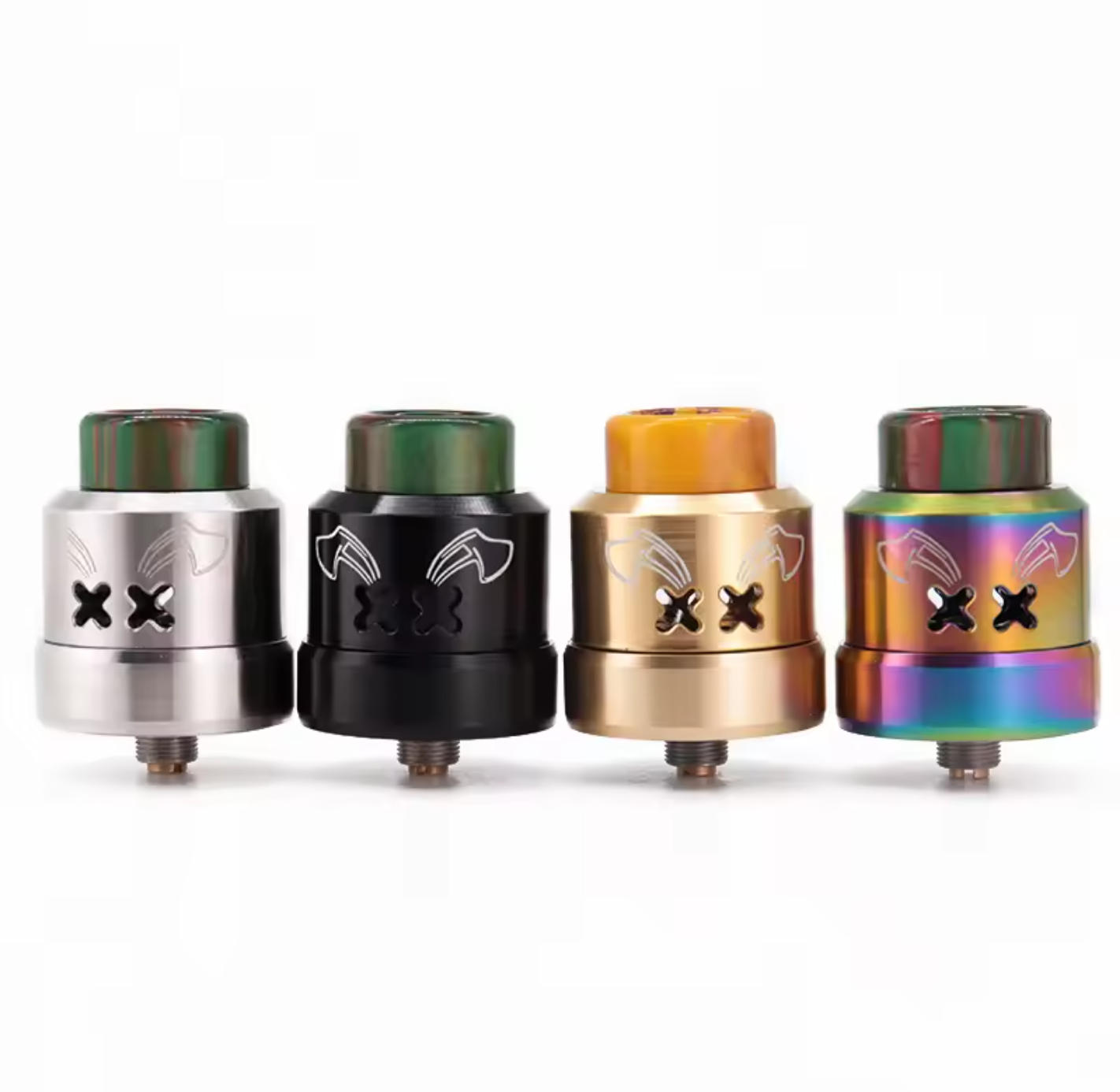 Vafflee Dead Rabbit Max RDA Electronic Cigarette Atomizer Tank 28mm 810 Drip Tip Dual Coils Top Bottom Feeding X Airflow Design Vape Pod