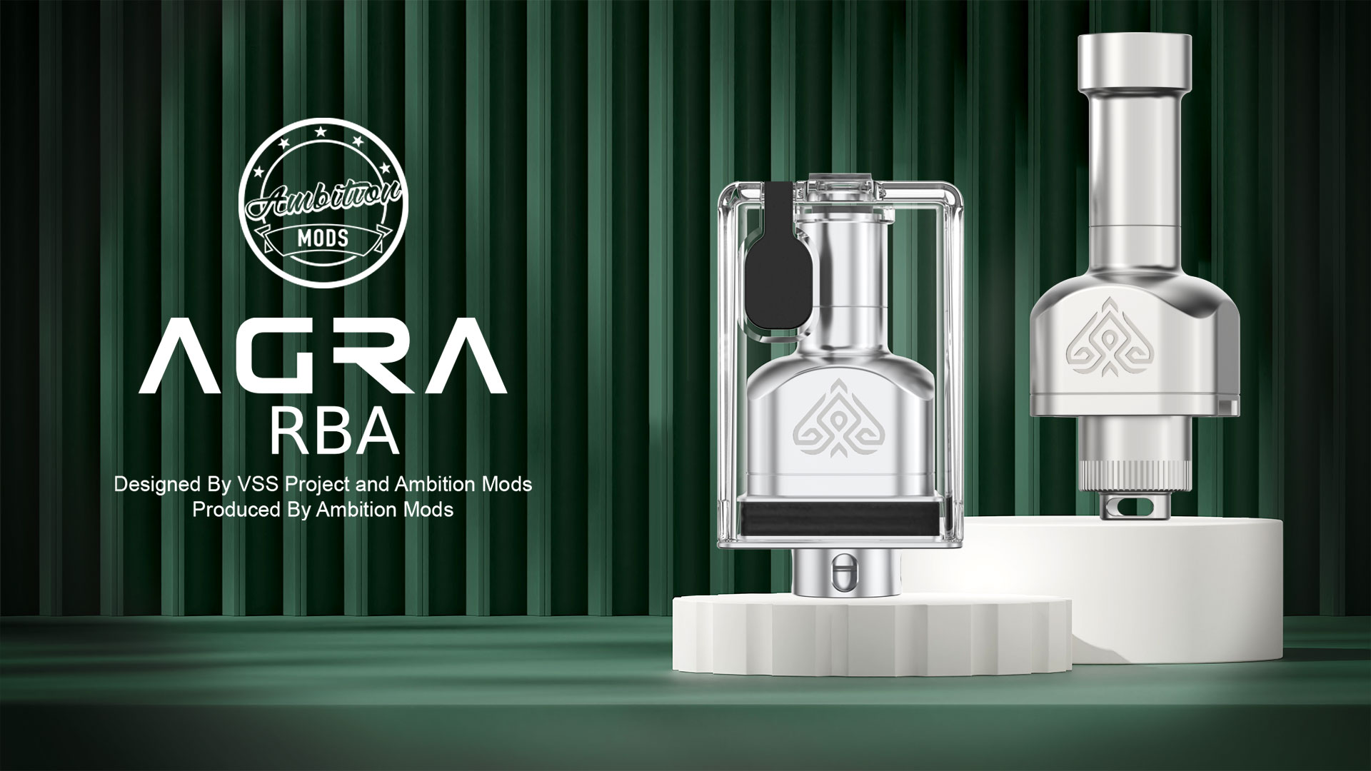 Authentic Ambition Mods AGRA RBA Boro Tank Bottom Airflow Adjustable System with 7 Air Pins for BB Billet Box DTL RDL MTL Vaping Styles