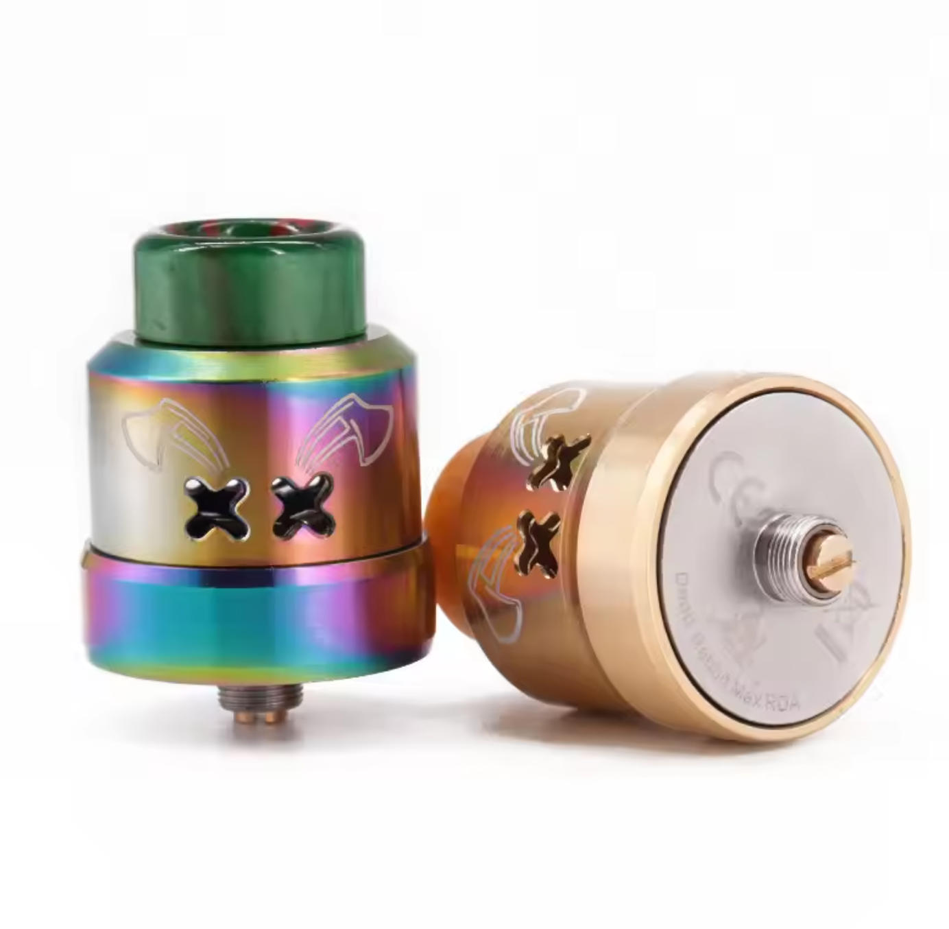 Vafflee Dead Rabbit Max RDA Electronic Cigarette Atomizer Tank 28mm 810 Drip Tip Dual Coils Top Bottom Feeding X Airflow Design Vape Pod - Image 3