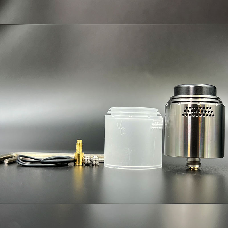 Vafflee Electronic Cigarettes TEMPLE 28MM RDA Tank with BF Squonk Rebuildable Atomizer Dual Coil Top Filling Wide 810 Drip Tip Vape Pen - Image 5