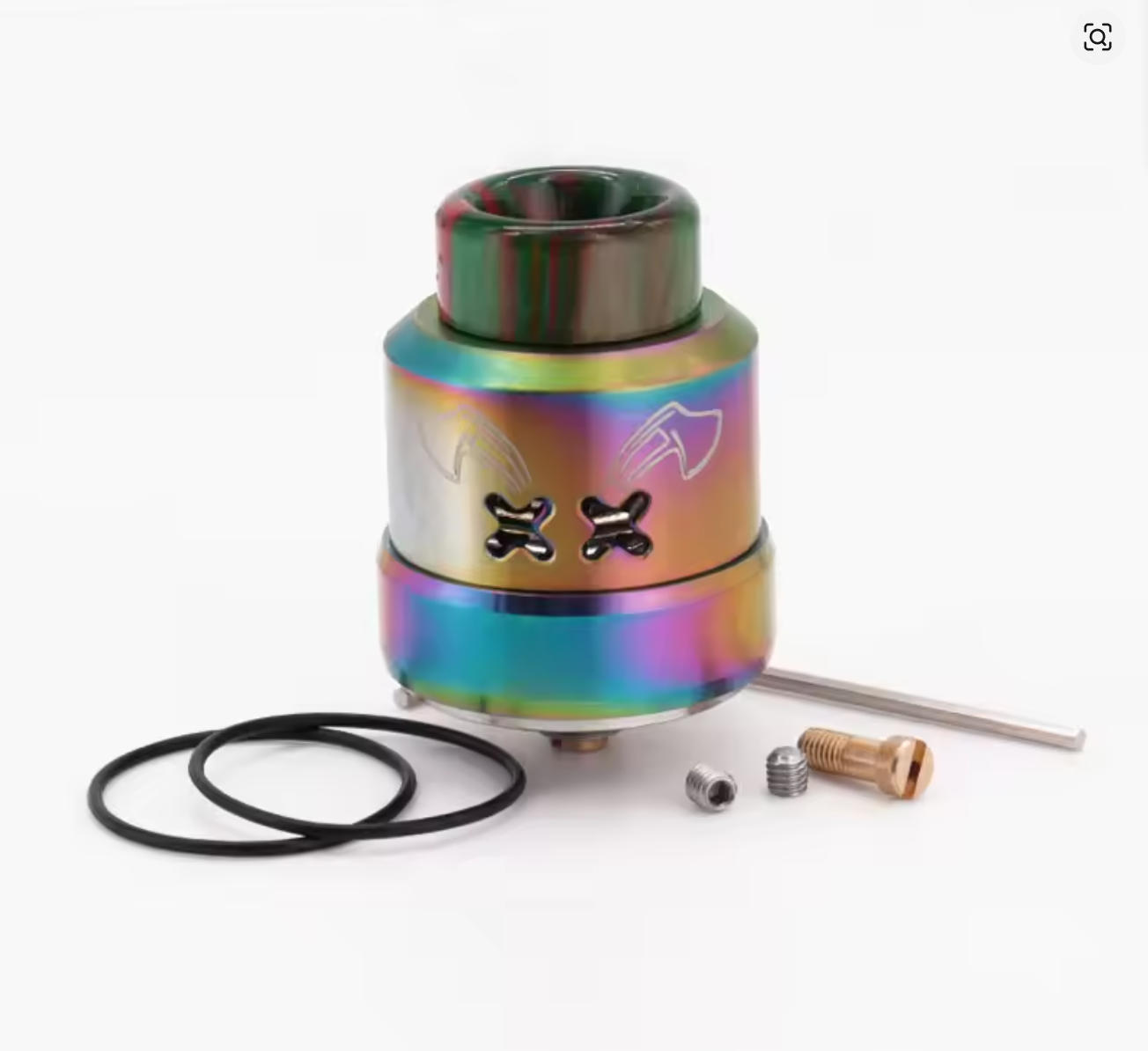 Vafflee Dead Rabbit Max RDA Electronic Cigarette Atomizer Tank 28mm 810 Drip Tip Dual Coils Top Bottom Feeding X Airflow Design Vape Pod - Image 8