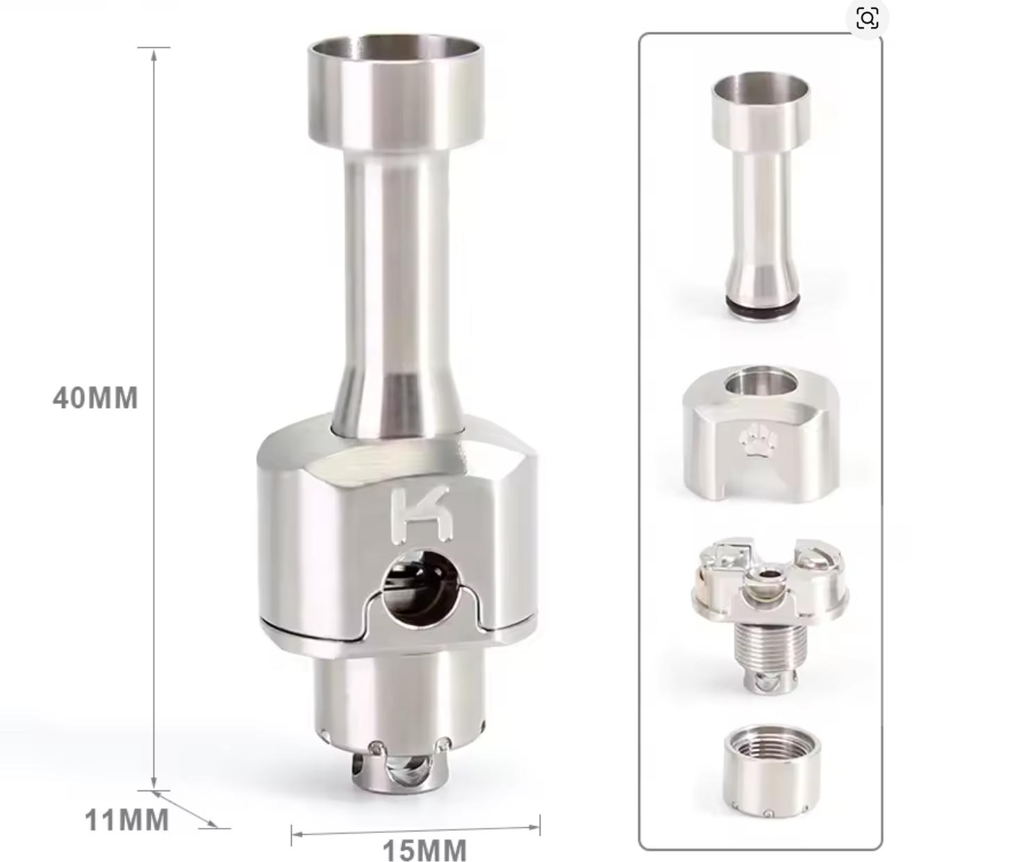 SXK GALLUS RBA Rebuildable Bridge by Kaser Animodz Adjustable Airflow System with 7pcs Interchangeable Pins for Billet Boro Mod - Image 4