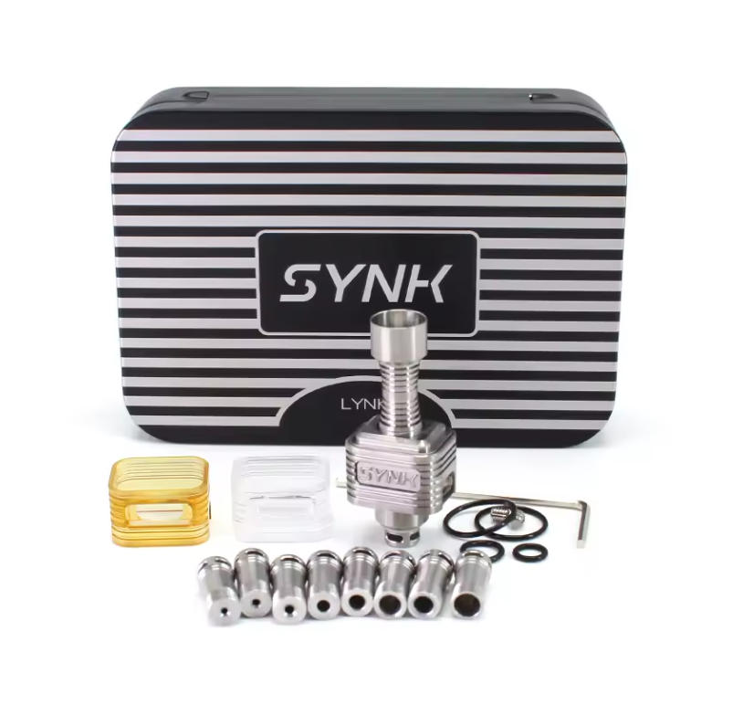 SXK SYNK Boro RBA by LYNK Rebuildable Tank with 9 Airflow Pins 3 Interchangeable Caps for BB Mod Billet Box Boro System Devices