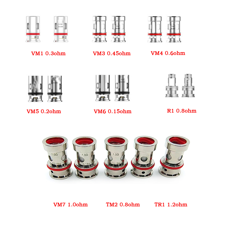 Vafflee 5pcs/lot PnP Series Coil VM1/VM3/VM5/VM6/TM1/TM2/R1/C1/TR1 Coils For DRAG S Plus H80S E60 VINCI X Argus Air MTL PnP-X Pod Tank Hardware accessories
